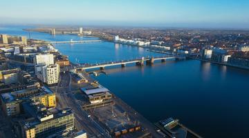 Aerial view of Aalborg City