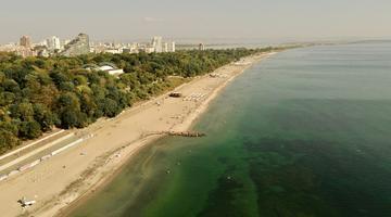 The coastline of Burgas, Bulgaria