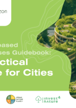 A brochure of a building with trees