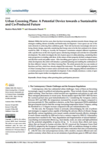Urban Greening Plans: A Potential Device towards a Sustainable and Co-Produced Future Urban Greening Plans: A Potential Device towards a Sustainable and Co-Produced Future