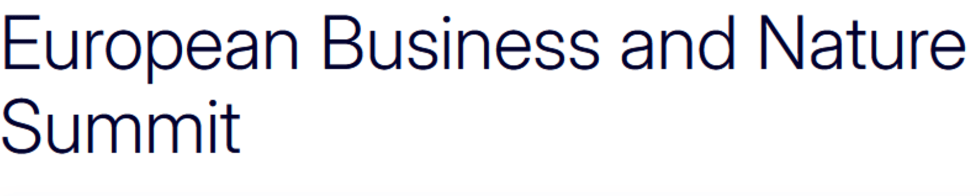 European Business and Nature Summit 2025