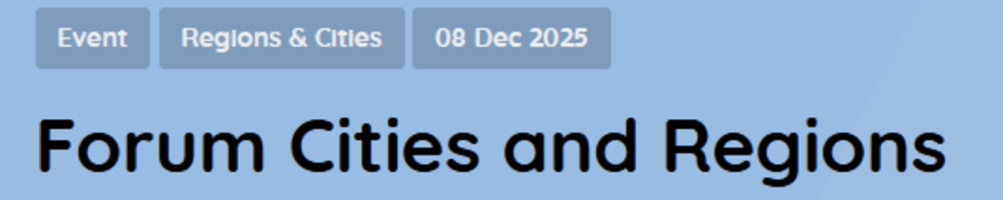 Forum Cities and Regions